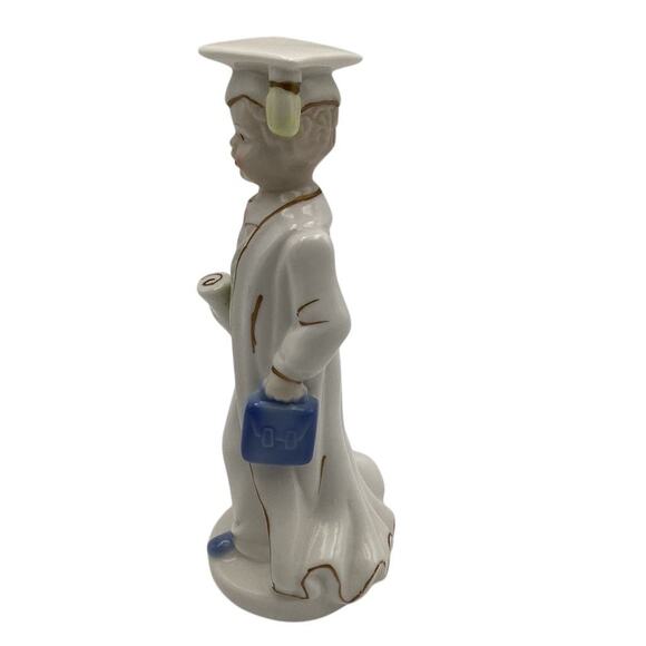 Vintage Porcelain Graduate Boy Figurine 1980s 7.75" - Picture 3 of 9